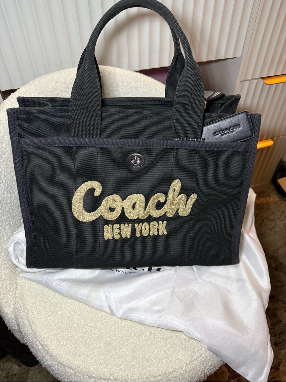 COACH Cargo Canvas Medium Tote Handle Bag